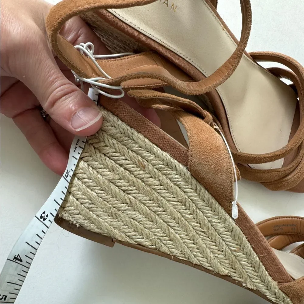 Cole Haan Suede Upper Brown Espadrille Sandals Size 9B NWOB